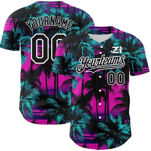 High Quality Breathable Urban Street <b>Graffiti</b> Graphic Polyester Mesh Fabric Button Teamwear Sublimation Club League Baseball - Product Image 4