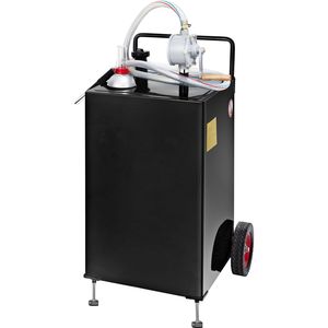 Portable 30 Gallon Gas Caddy with Wheels Manual Transfer Pump for Hand <b>Carts</b> & Trolleys for Gasoline & Diesel Fuel <b>Storage</b> - Product Image 1