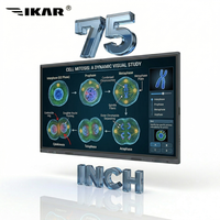 Pantalla Interactiva Táctil de 75 Pulgadas 4K con Sistema Android 15, 40 Puntos Táctiles, Cámara con Seguimiento de Personas por IA, Windows 11, 16G 256G, Venta al por Mayor Directa de Fábrica