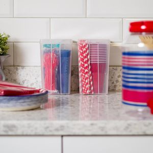 Contenitori Impilabili con Coperchio a Cerniera, Dimensioni Medie, Scatole in Plastica con Coperchi per Organizzazione Casa e Ufficio, Contenitore per Stoccaggio Verticale - Product Image 3