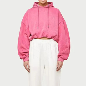 High Quality Women's Winter Knitted Long Sleeve Hooded Streetwear Custom Design Cotton Breathable Front Logo Wholesale Price - Product Image 1