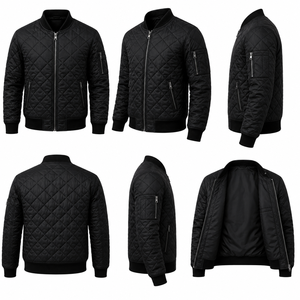 2026 New Fashion <b>Men's</b> Quilted <b>Jacket</b> <b>Lightweight</b> Padded Winter Coat Stand Collar Full Zip Casual Outdoor Warm <b>Jacket</b> Wholesale - Product Image 6
