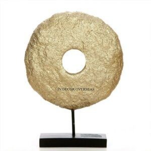 Escultura de lujo de hojas y capullos de diseño, chapada en oro de alta calidad, hecha de metal, con base negra, para decoración del hogar. - Product Image 6