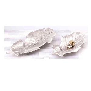 Bol décoratif en feuille de métal, pièce maîtresse de bol en Aluminium-laiton et finition noire décor de maison bol en métal rustique en forme de feuille - Product Image 4