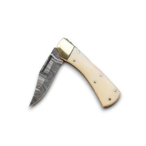 UA Supplies จำหน่ายสินค้าอุตสาหกรรมเกรด OEM/ODM ขายส่ง มีดพกอเนกประสงค์เหล็กดามัสกัสทรงตรง ด้ามทองเหลืองเคลือบอีพ็อกซี่ ปรับแต่งได้ - Product Image 1