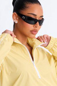<b>Women</b>’s Stretch Micro Windbreaker Tracksuit Set Lightweight Half Zip Pullover <b>Jacket</b> with Kangaroo Pocket and Matching Elastic - Product Image 3