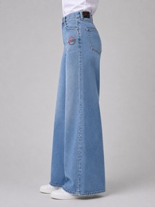 Pantalon en jean ample décontracté pour femme, taille haute, délavé vintage, coupe large, style urbain, tendance - Product Image 2