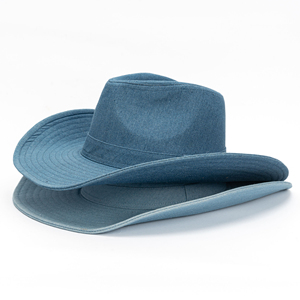 Sombrero Vaquero Clásico de Mezclilla con Ala Ancha, Estilo Occidental, Protección Solar para Exteriores, Gorra Fedora de Playa para Hombres y Mujeres, Uso Casual de Verano - Product Image 6