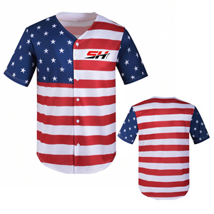 Maillots de baseball personnalisés Nom Numéro Logo Manches courtes 100% polyester Impression par transfert thermique Séchage rapide Prix bas - Product Image 1