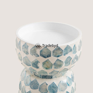 Porte-bougie artisanal de qualité supérieure, fait main, avec incrustation de nacre, décoration d'intérieur par Tradebyd - Product Image 3