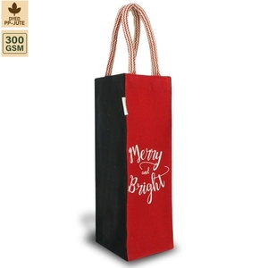 Cotton Wine <b>Bottle</b> Gift <b>Bag</b> Wine Gift Packaging 11x33x11 cm Custom Logo Wholesale OEM Private Label Bulk Order Model SS270 - Product Image 1