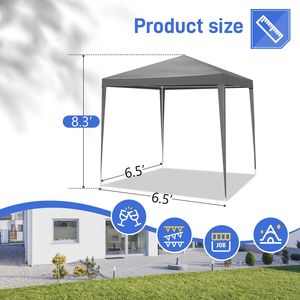Tenda Portatile Impermeabile 6.5x6.5FT a Quattro Lati con Telaio in Acciaio, Doppia e Personalizzabile per Eventi all'Aperto, Fiere ed Esposizioni - Product Image 6