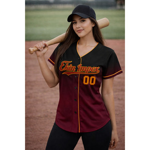 Maillots de baseball personnalisés brodés pour hommes, vente en gros OEM, avec boutons, uniformes de baseball sur mesure - Product Image 5
