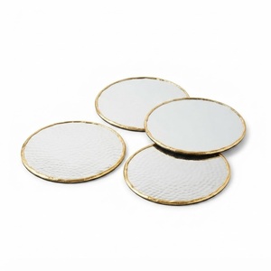 Wholesale Hammered Metal <b>Coasters</b> <b>Gold</b> Drink <b>Coaster</b> Set Of 4 With Holder Stand Handcrafted Metal <b>Coasters</b> For Home Bar Table - Product Image 4