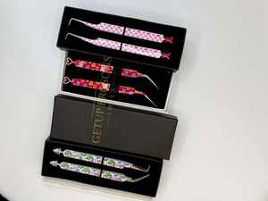 Puntas de acero inoxidable plateadas de 90 grados, anti-magnéticas, anti-estáticas, con revestimiento de papel de 10 mm para extensión de pestañas de volumen - Product Image 2