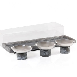 Ensemble de bol de trempette époxy en résine de luxe faite à la main polie plateau de service | Vaisselle décorative bols à crème glacée affichage de stockage - Product Image 3