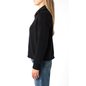 Fabricant OEM, vente en gros, veste en sherpa d'hiver pour femmes, logo personnalisé, veste en polaire à capuche entièrement zippée, chaude - Product Image 4