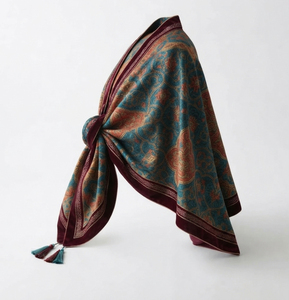 Chal de Cachemira para Mujer, Grande, de Color Sólido, Cómodo, para Otoño e Invierno, Tejido Irregular, con Hebilla, Estilo Tradicional - Product Image 6