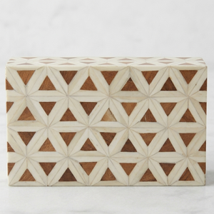 กล่องไม้ฝังลายกระดูกสัตว์ งานฝีมือของช่างฝีมือ เบล่า อาร์ติซาน ลายเรขาคณิตแบบต่อกัน กล่องเก็บเครื่องประดับ ของตกแต่งโต๊ะ รุ่น 111 - Product Image 3