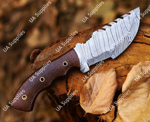 Couteau de chasse et de camping multifonctionnel à lame fixe en acier Damas fait main de haute qualité, fabrication directe usine, OEM/ODM - Product Image 5