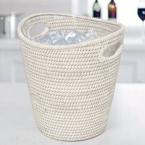 Seau à glace en rotin de luxe, refroidisseur de boissons à prix abordable, refroidisseur de bouteilles, articles de bar pour la maison, l'hôtel et les centres de villégiature - Product Image 2