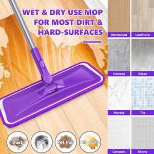 Mop Piatto in Microfibra BPAWA per Pulizia Pavimenti, 4 Panni Riutilizzabili e Lavabili per Uso Umido e Asciutto, per Cucina e Casa, Compatibile con Swiffer Powermop - Product Image 3