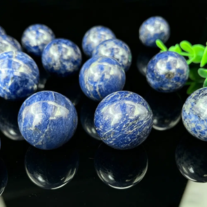 Sphère de cristal naturel en lapis-lazuli, boule polie en pierre de lapis-lazuli bleue pour la décoration de la maison, collection de cristaux et cadeau - Product Image 1