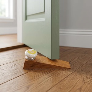 Butée de porte en bois avec bouton en céramique en forme d'oiseau, design traditionnel, installation magnétique facile pour salon, bureau à domicile - Product Image 2