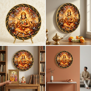 Horloge murale Lord Hanuman, décoration de méditation, produit promotionnel pour le bureau, le salon, le temple, cadeau de Noël et du Nouvel An - Product Image 3
