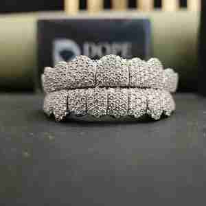 Juego de Grillz de Diamantes Personalizados para Hombre DOPE JEWELLS, Chapado en Plata de Ley 925, 10.76 CT, Engaste Pavé, Joyería Hip Hop para Raperos - Product Image 4