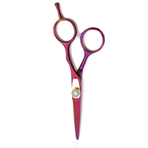 กรรไกรตัดผมคุณภาพสูง สแตนเลส 420 ด้ามจับขนาดกลาง เคลือบผิว สำหรับคนถนัดขวา ปลายทู่ คมกริบ สำหรับทำผมและความงาม - Product Image 5