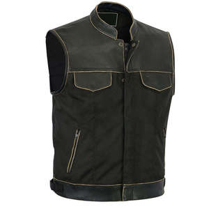 Top Selling 2026 Racing Jersey Motorcycle Vest Men Cowhide <b>Leather</b> <b>Sleeveless</b> Safety <b>Jacket</b> Waterproof Windproof - Product Image 4