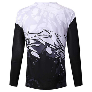 Men Long Sleeve Geometric Print Sport <b>T</b>-<b>Shirt</b> O-Neck Quick Dry 100% <b>Polyester</b> Regular Fit - Product Image 2