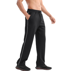 Pantalones Deportivos Personalizados para Hombre, Transpirables, Ajustados, Lisos, de Mezcla de Algodón y Poliéster - Product Image 1
