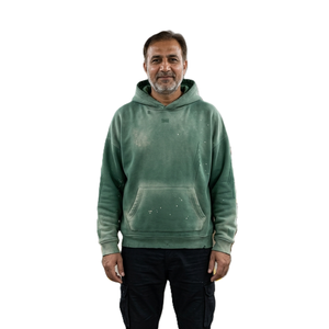 Sudadera con Capucha Extra Grande, Estilo Vintage, Lavado Ácido, Transpirable, 360GSM, Algodón French Terry, para Hombre - Product Image 6