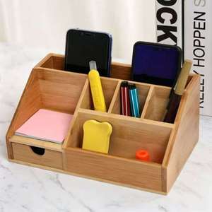 Eco-Friendly Wooden Pen Stand Organizer <b>for</b> <b>Desk</b> <b>Accessories</b> and Stationery Storage - Product Image 2