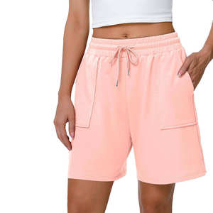 Shorts pour femmes à prix de gros, taille haute, en coton, brodés sur mesure - Product Image 1