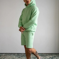 Ensemble de survêtement unisexe personnalisé de haute qualité pour l'hiver : short de jogging thermique en polaire et sweat à capuche, couleurs et tailles personnalisables pour hommes