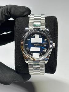 Unique Design Moissanite Diamond Stainless Steel Band Glass Dial Mixed Roman Analog-Digital Quartz Watch Elegant Luxury for Men - Product Image 1