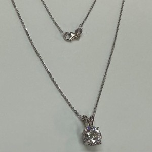Wholesale 14K Gold Round Cut Lab Grown Diamond Solitaire Pendant <b>Necklace</b> 1.5 Ct 4 Prong Set Adjustable 18 Inch Layering Chains - Product Image 1