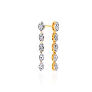GLEAMORA ENTERPRISE Modern Long <b>Dangle</b> 18K Yellow Gold Women's <b>Earrings</b> Lab Grown Brilliant <b>Diamond</b> Accents Trendy OEM ODM - Product Image 2
