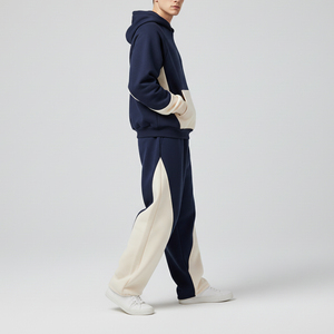 Ensemble sweat à capuche imprimé et pantalon de survêtement décontracté mi-lourd de qualité supérieure, style streetwear ample à jambe large, 100% coton, idéal pour l'hiver - Product Image 6