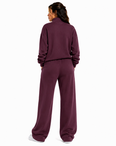 Conjunto Deportivo Oversize para Mujer, Sudadera con Cuello Alto y Botones, Ropa Deportiva de Invierno y Otoño, Pantalones Deportivos Holgados de Alta Calidad, DTF - Product Image 2