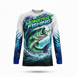 Vêtements de sport pour hommes, sur mesure, en gros, grande taille, manches longues, impression numérique, séchage rapide, protection solaire - Product Image 6