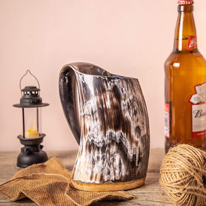 Viking Eco-Friendly Ox Horn Nautical Animal Style Polished Customizable Drinking Mug for Wedding Decor & <b>Gift</b> Factory Price - Product Image 1