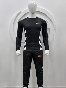 Custom <b>Men's</b> Black <b>White</b> <b>Long</b> <b>Sleeve</b> Compression Rash Guard Geometric Side Panel Design for MMA BJJ Grappling and Fitness Traini - Product Image 4