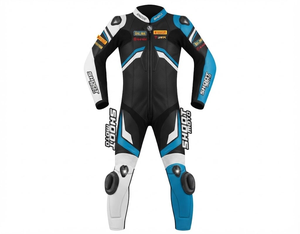 Combinaison de moto pour homme Pro 1 pièce en cuir de vache véritable/cuir de kangourou, style MotoCP, armure niveau 2 - Product Image 1