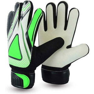 Econex Sports Football Goalkeeper Gloves Full Finger Green <b>Black</b> PU Leather <b>Hook</b> and Loop Closure Unisex Breathable Non Slip - Product Image 2