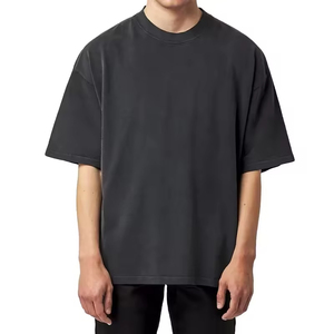 T-shirts amples en coton éponge 100 % de haute qualité à col rond, style streetwear DIY, anti-plis, personnalisables avec logo pour homme - Product Image 6