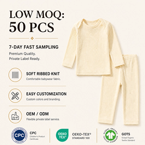 Pigiami per Neonati in Cotone Biologico Certificato Oekotex, Set di <span class=keywords><strong>Abbigliamento</strong></span> per Bambini in Cotone a Costine per Ragazzi e Ragazze - Product Image 1